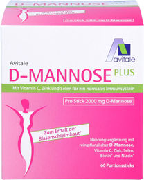 Avitale D-Mannose Plus 2000 mg Sticks mit Vitaminen und Mineralstoffen pflanzlicher Ursprung 60 x 2,47 g Pulver – Bild 1 von 1