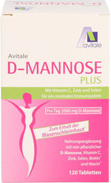 Avitale D-Mannose Plus 2000 mg Tabletten mit Vitaminen und Mineralstoffen pflanzlicher Ursprung 120 Stück – Bild 1 von 1