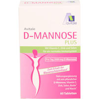 Produktbild von Avitale D-Mannose Plus 2000 mg Tabletten mit Vitaminen und Mineralstoffen pflanzlicher Ursprung 60 Stück