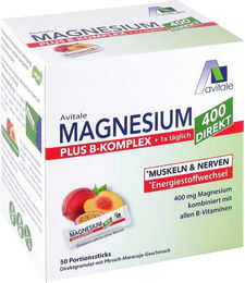 Avitale GmbH Magnesium 400 mit B-Komplex Sticks Pfirsich Maracuja Granatapfel 125 g vegan glutenfrei laktosefrei – Bild 1 von 1