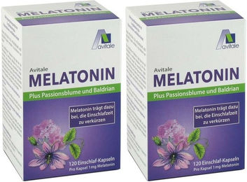 Avitale GmbH Melatonin mit Passionsblume und Baldrian Kapseln vegan 120 Stück – Bild 1 von 1