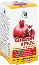Avitale Granatapfel 500 mg mit Vitamin C, B12, Zink und Selen Kapseln vegan 60 Stück – Bild 1 von 1
