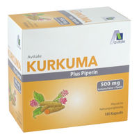 Produktbild von Avitale Kurkuma Plus Piperin 500 mg Kapseln 180 Stück vegan glutenfrei laktosefrei
