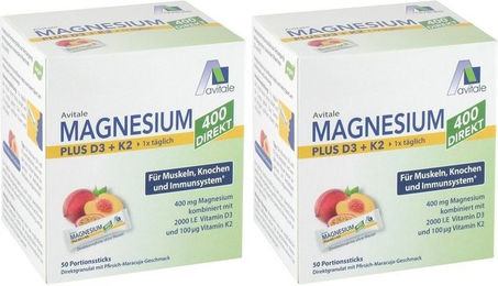 Avitale Magnesium 400 mg mit Vitamin D3 und K2 in Sticks – Bild 1 von 1