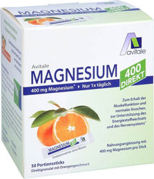 Avitale Magnesium 400mg Direkt-Sticks Orange zuckerfrei glutenfrei laktosefrei 105 g – Bild 1 von 3