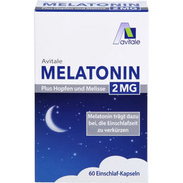 Avitale Melatonin 2 mg mit Hopfen und Melisse Kapseln 60 Stück – Bild 1 von 1