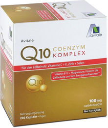 Avitale Q10 Coenzym Komplex mit Ubiquinon 100 mg Kapseln glutenfrei 240 Stück – Bild 1 von 2