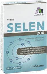 Avitale Selen 200 µg Natriumselenit Tabletten 120 Stück glutenfrei und laktosefrei für Erwachsene – Bild 1 von 1