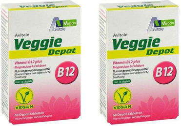 Avitale Veggie Depot Vitamin B12 plus Magnesium und Folsäure Tabletten vegetarisch 120 Stück – Bild 1 von 1