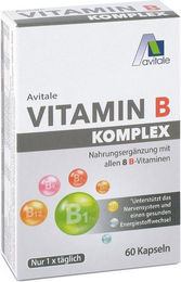 Avitale Vitamin B Komplex Kapseln 60 Stück glutenfrei und laktosefrei für Sportler sowie Schwangere und Stillende – Bild 1 von 2
