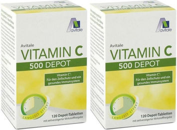 Avitale Vitamin C Ascorbinsäure 500 mg Depot Tabletten 120 Stück – Bild 1 von 1