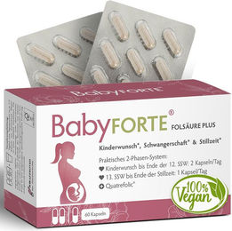 BabyFORTE Folsäure Plus Quatrefolic vegan Kapseln für Frauen, Schwangere und Stillende – Bild 1 von 1