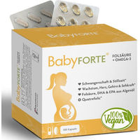 Produktbild von BabyFORTE Folsäure und Omega-3 Kapseln vegan für Schwangere und Stillende 180 Stück
