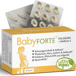 BabyFORTE Folsäure und Omega-3 Kapseln vegan für Schwangere und Stillende – Bild 1 von 1