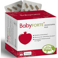 Produktbild von BabyFORTE Granatapfel Plus Kräuter-Komplex mit Granatapfel und Frauenmantel vegan Kapseln 180 Stück für Frauen, Schwangere und Stillende