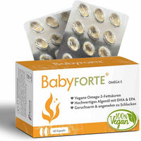 Produktbild von BabyFORTE Omega-3 Algenöl Kapseln vegan für Schwangere und Stillende
