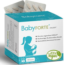BabyFORTE Stillzeit Vitamine Kapseln vegan für Schwangere und Stillende 180 Stück – Bild 1 von 2