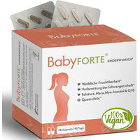 Produktbild von BabyFORTE Vitamine für Frauen, Schwangere und Stillende mit Folsäure, Quatrefolic und Maca, vegan, 180 Kapseln