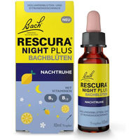 Produktbild von Bachblüten Original RESCURA® PLUS Nachtruhe mit B-Komplex Tropfen vegan und laktosefrei
