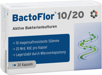 BactoFlor 10/20 Probiotika Kapseln von Intercell Pharma mit Lactobacillus reuteri, 30 Kapseln, laktosefrei und glutenfrei – Bild 1 von 5