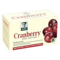 Produktbild von BADERs Cranberry plus Acerola Tee mit Rotbuschtee und Cranberry-Saftgranulat vegan 20 Filterbeutel