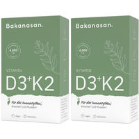 Produktbild von Bakanasan Vitamin D3 + K2 4000 I.E. Kapseln vegan ohne Zusatzstoffe für Erwachsene 60 Stück