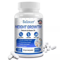 Produktbild von Balincer Calcium Magnesium Zinc & Vitamin D3+K2 Mineralstoff-Komplex 650mg 120 Kapseln für Erwachsene