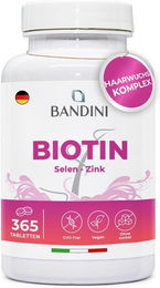 Bandini Biotin Selen und Zink Tabletten vegan ohne Zusatzstoffe 360 Stück – Bild 1 von 3