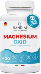 Bandini Magnesiumoxid Kapseln vegan ohne Zusatzstoffe und ohne Gelatine 400 mg – Bild 1 von 2