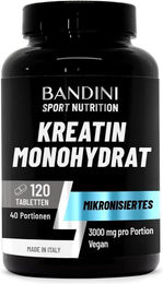 Bandini Mikronisiertes Kreatin-Monohydrat Tabletten vegan ohne Zusatzstoffe 120 Stück – Bild 1 von 3