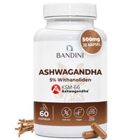 Produktbild von Bandini Pharma Ashwagandha KSM-66 Withania Somnifera Wurzelextrakt Vegan Kapseln 60 Stück