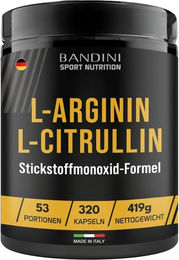 Bandini Pharma L-Arginin Kapseln vegan ohne Zusatzstoffe – Bild 1 von 2