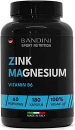 Bandini Pharma Zink Magnesium Mineralstoff-Komplex Kapseln vegan ohne Zusatzstoffe 180 Stück – Bild 1 von 2