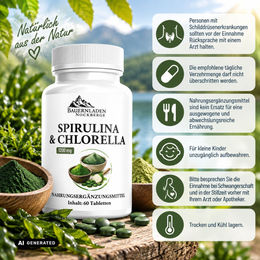 Bauernladen Nockberge Superfood-Mischung Spirulina und Chlorella 2000 mg Tabletten pflanzlicher Ursprung 60 Stück – Bild 1 von 1
