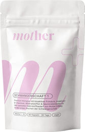 baybies mother+ Schwangerschaft 1 Premium-Komplex Kapseln Vegan mit Folat, Eisen und Jod für Kinderwunsch und Frühschwangerschaft – Bild 1 von 1
