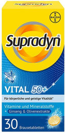 Bayer Supradyn Vital 50+ Ginseng und Olive Brausetabletten für Senioren und Erwachsene glutenfrei und laktosefrei – Bild 1 von 2
