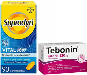 Bayer Supradyn Vital 50+ und Tebonin intens 120 mg Kombinationspackung mit Tabletten für Senioren – Bild 1 von 1