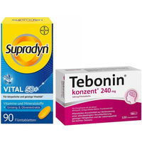 Produktbild von Bayer Supradyn Vital 50+ und Tebonin konzentrat 240 mg Set mit Tabletten laktosefrei für Senioren und Erwachsene
