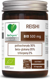 BE ORGANIC Reishi-Pilz-Extrakt Bio 500 mg Kapseln 50 Stück – Bild 1 von 1