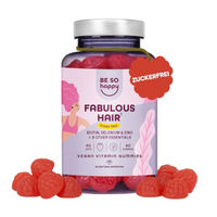 Produktbild von Be So Happy Biotin-Komplex Haar Gummis Vegan Erdbeergeschmack 60 Stück