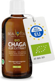 BEAUVITAL Bio Chaga Kurextrakt Flüssiger Vollauszug durch Dual-Extraktion Vegan – Bild 1 von 2