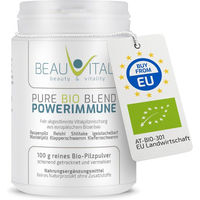 Produktbild von BEAUVITAL Pure Bio Blend Powerimmune Vitalpilzpulver mit Cordyceps, Reishi, Shiitake, Hericium und Agaricus, Bio, ohne Zusatzstoffe, glutenfrei und laktosefrei
