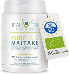 BEAUVITAL Pure Bio Maitake Kapseln Klapperschwamm Grifola Frondosa Bio 120 Stück – Bild 1 von 1