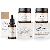 Produktbild von bedrop Bleib Stark-Set mit Bio Propolis Tinktur, Bio Gelee Royal Kapseln und Manuka Honig aus Neuseeland