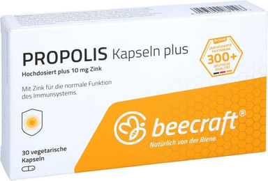 Beecraft Propolis Kapseln Plus hochdosiert vegetarisch und laktosefrei 30 Stück – Bild 1 von 1