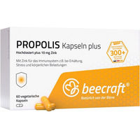 Produktbild von Beecraft Propolis Kapseln Plus hochdosiert vegetarisch und laktosefrei 60 Stück