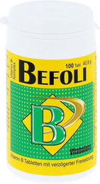 Befoli B-Komplex Tabletten für Erwachsene laktosefrei zuckerfrei glutenfrei ohne Gelatine – Bild 1 von 1