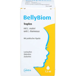 BELLYBIOM Tropfen von Pädia GmbH mit L. reuteri & L. rhamnosus, 7,5 ml, laktosefrei, glutenfrei und zuckerfrei für Kinder und Erwachsene – Bild 1 von 1