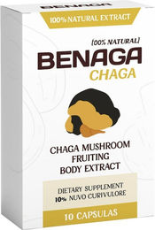 Benaga Chaga Kapseln mit Chaga-Pilzextrakt ohne Zusatzstoffe 2,76 g – Bild 1 von 1