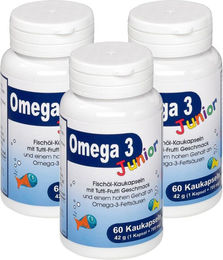 Berco-Arzneimittel Omega 3 Junior Fischöl-Kaukapseln für Kinder und Erwachsene 180 Kapseln – Bild 1 von 1